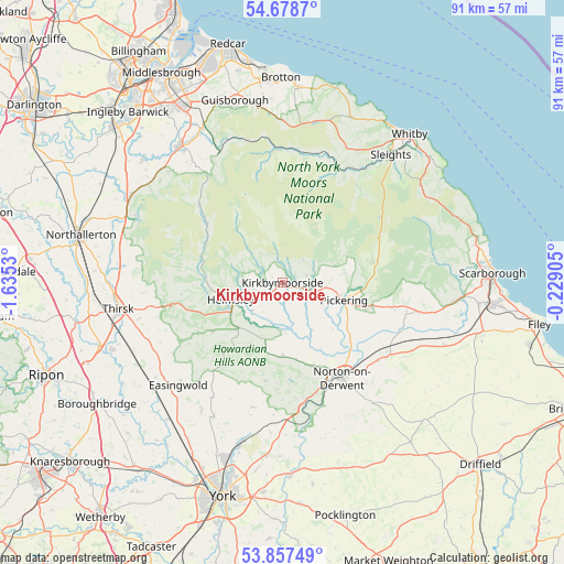 Kirkbymoorside on map