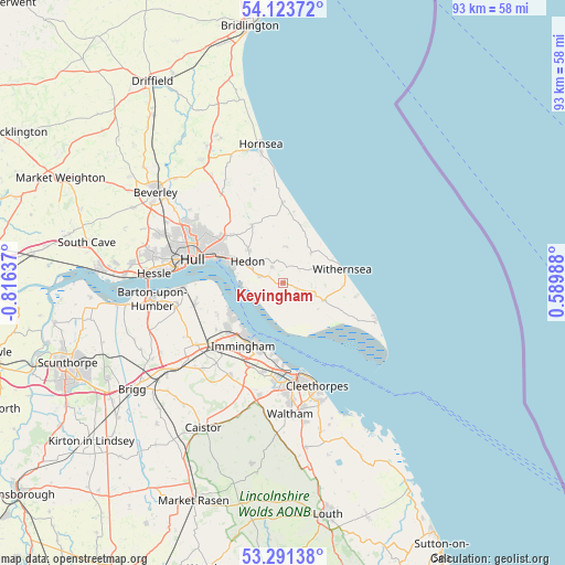 Keyingham on map