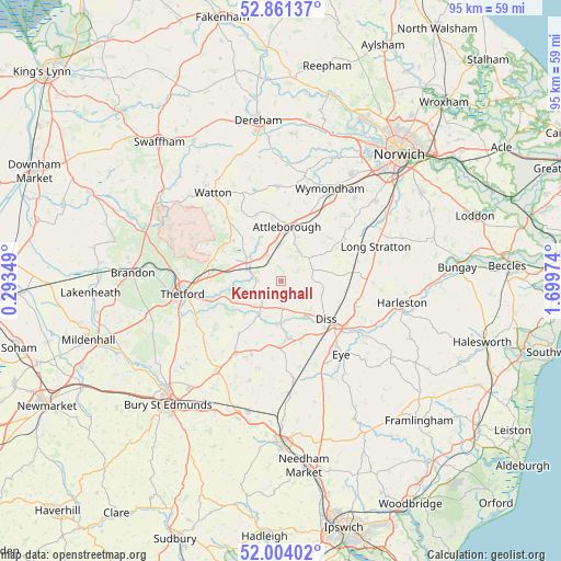 Kenninghall on map