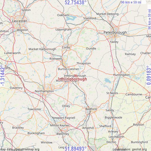 Irthlingborough on map
