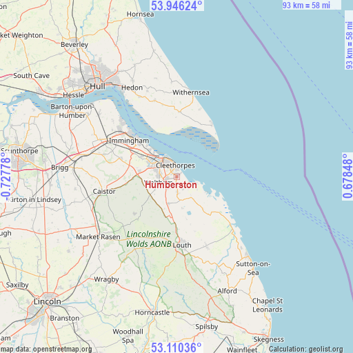 Humberston on map