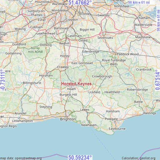 Horsted Keynes on map