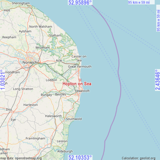 Hopton on Sea on map