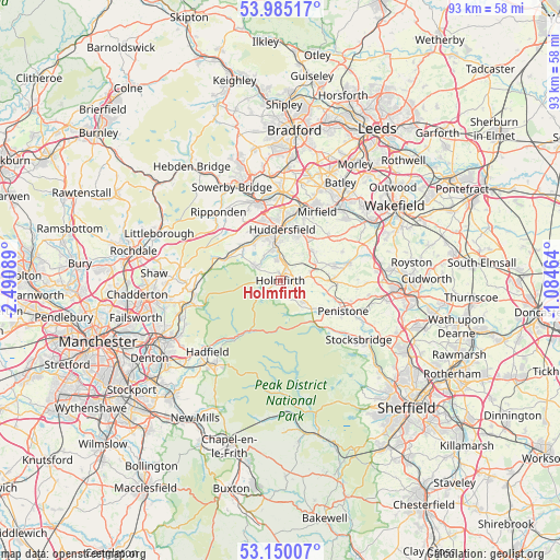 Holmfirth on map