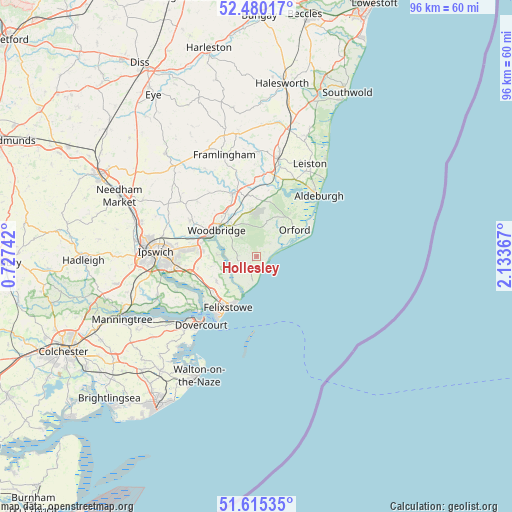 Hollesley on map
