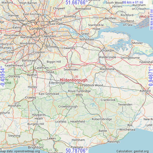 Hildenborough on map