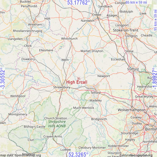 High Ercall on map