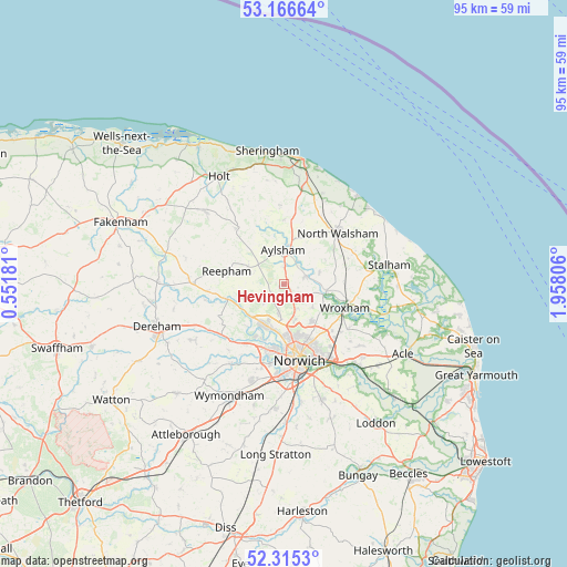 Hevingham on map