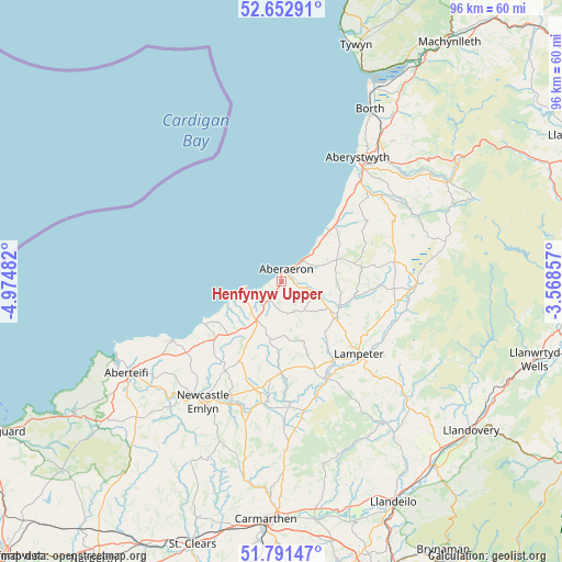 Henfynyw Upper on map