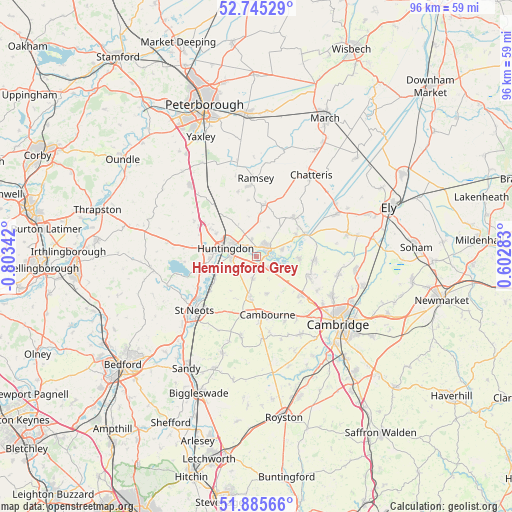 Hemingford Grey on map