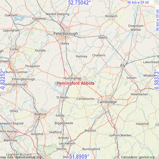 Hemingford Abbots on map