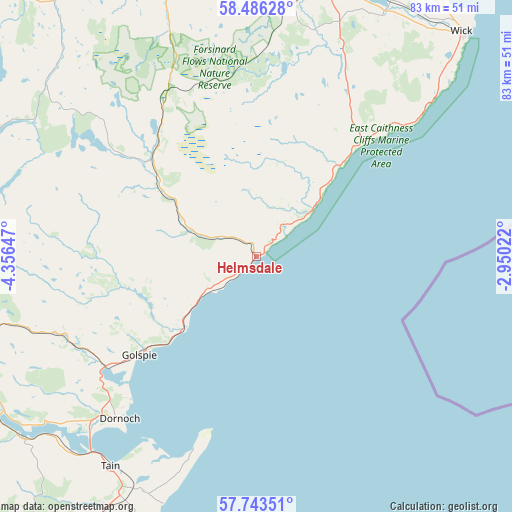 Helmsdale on map