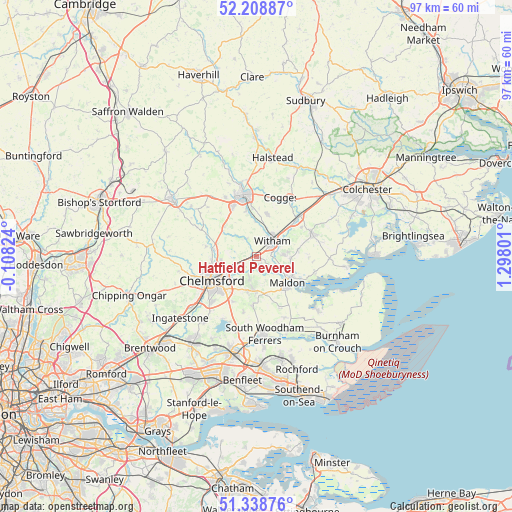 Hatfield Peverel on map