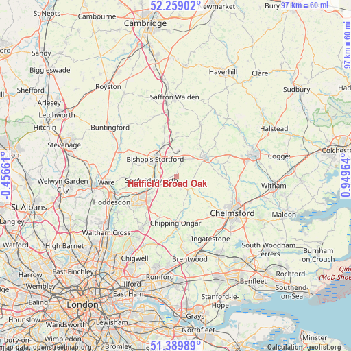 Hatfield Broad Oak on map