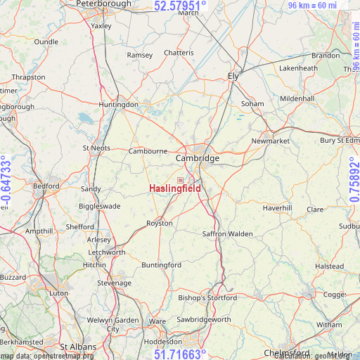 Haslingfield on map