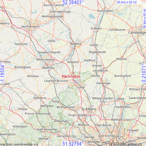 Harlington on map