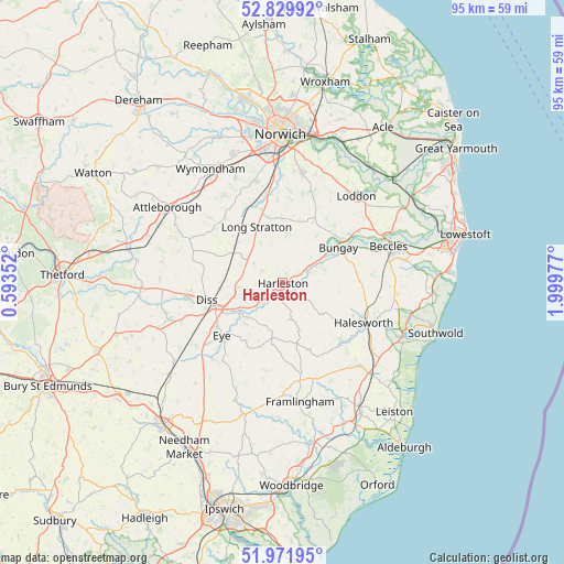 Harleston on map