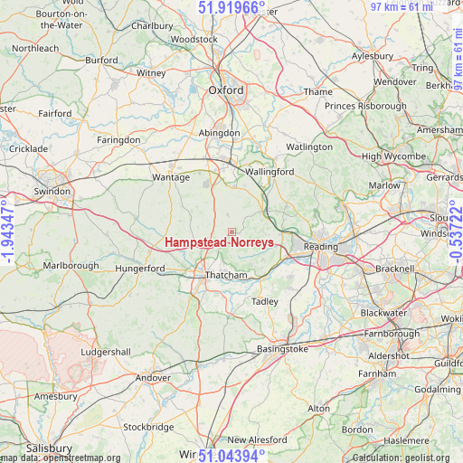 Hampstead Norreys on map