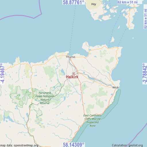 Halkirk on map