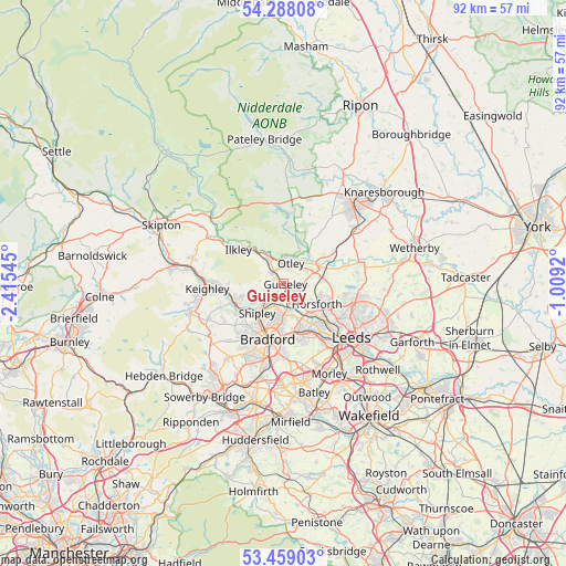 Guiseley on map