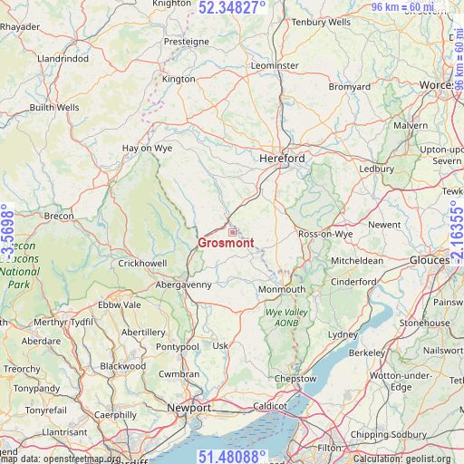 Grosmont on map