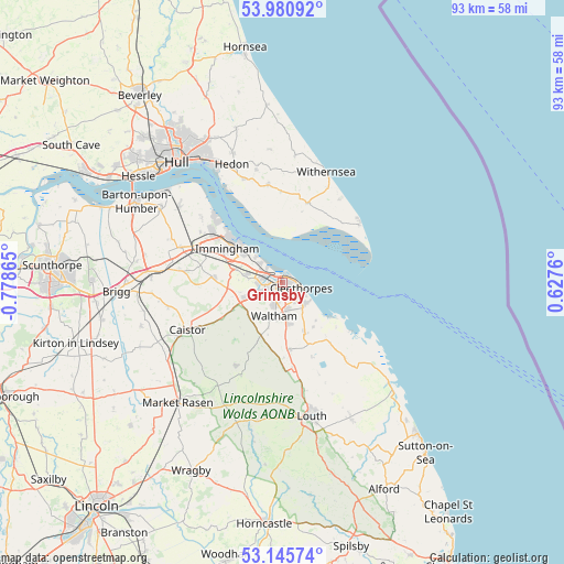 Grimsby on map
