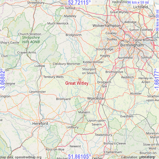 Great Witley on map