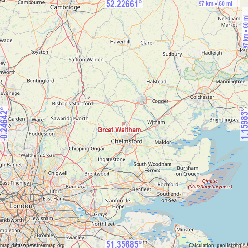 Great Waltham on map