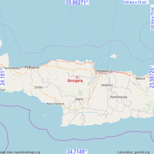 Anógeia on map