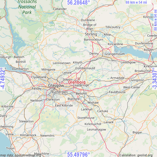 Glenboig on map