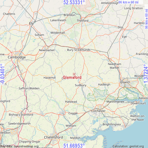 Glemsford on map
