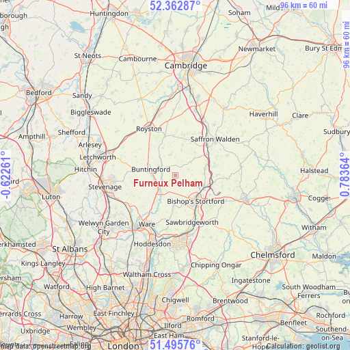 Furneux Pelham on map