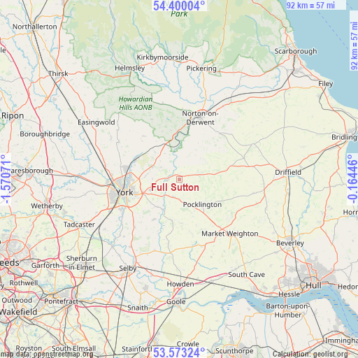 Full Sutton on map