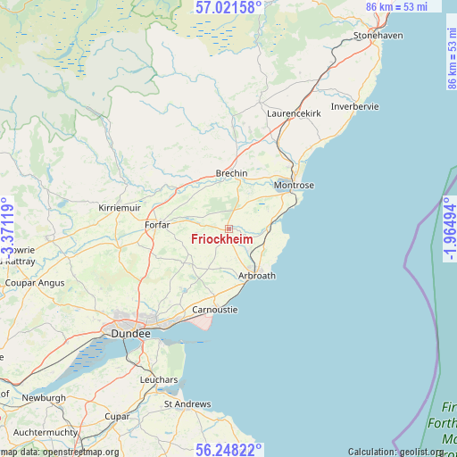 Friockheim on map