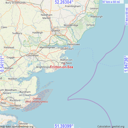 Frinton-on-Sea on map