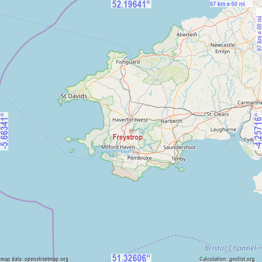Freystrop on map