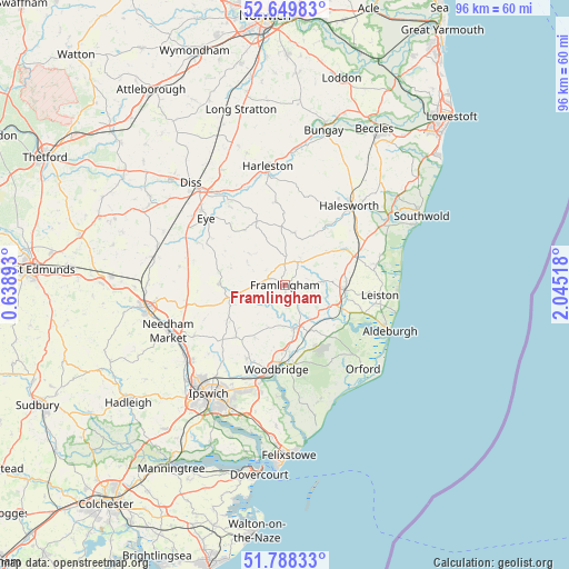 Framlingham on map