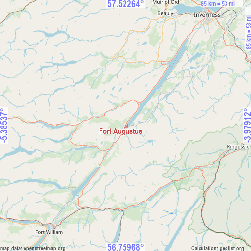Fort Augustus on map