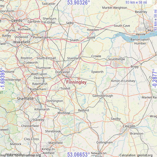 Finningley on map