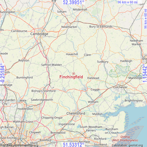 Finchingfield on map
