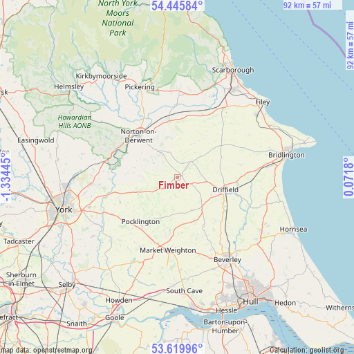 Fimber on map
