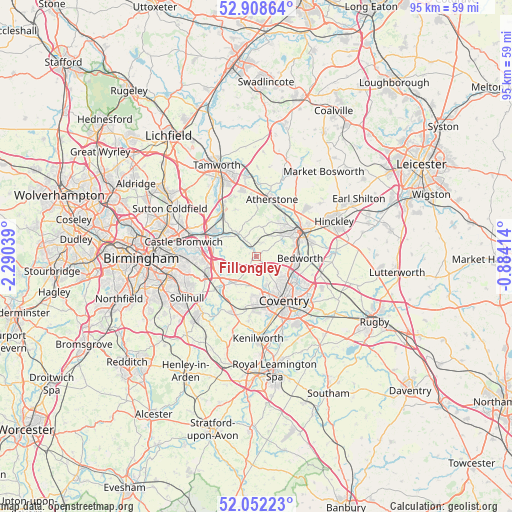 Fillongley on map