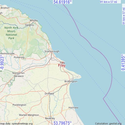 Filey on map