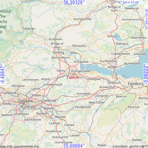 Falkirk on map