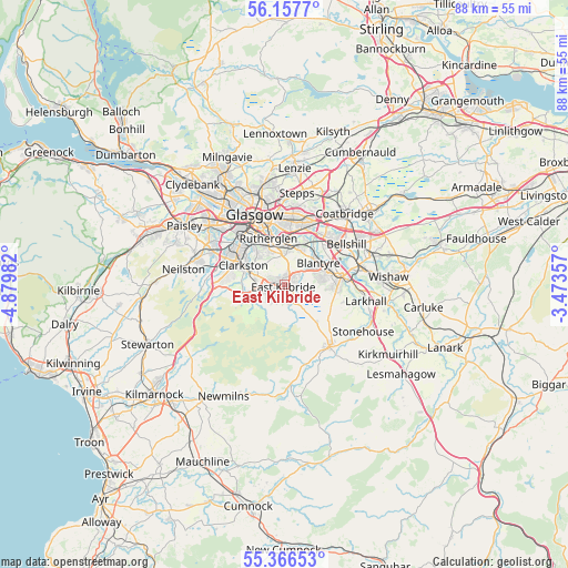 East Kilbride on map