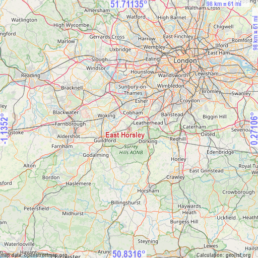 East Horsley on map