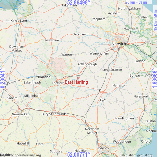 East Harling on map
