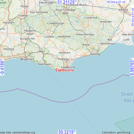 Eastbourne on map