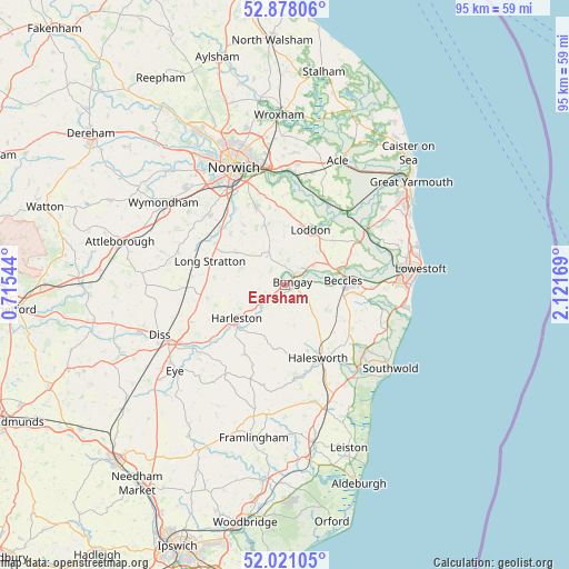 Earsham on map