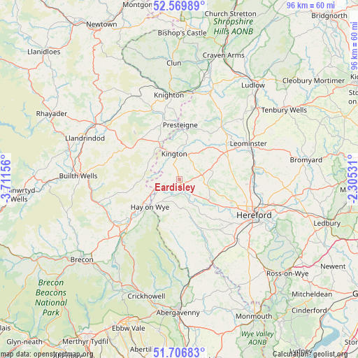 Eardisley on map